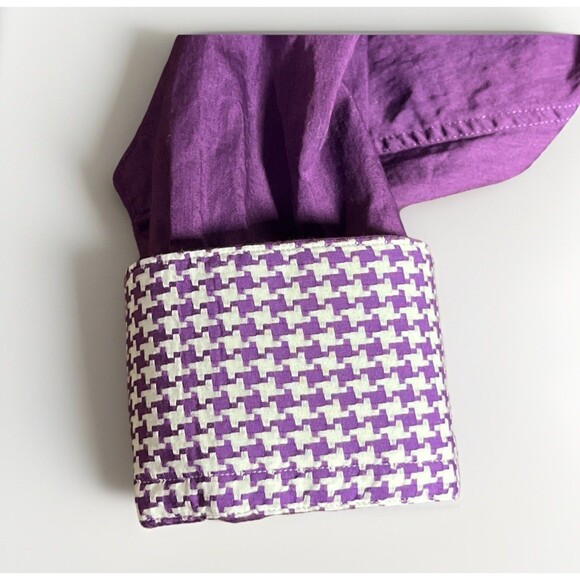 Maceoo Mens Size 5/XL Long Sleeve Button Up Shirt Purple Flip Cuffs - Picture 8 of 12